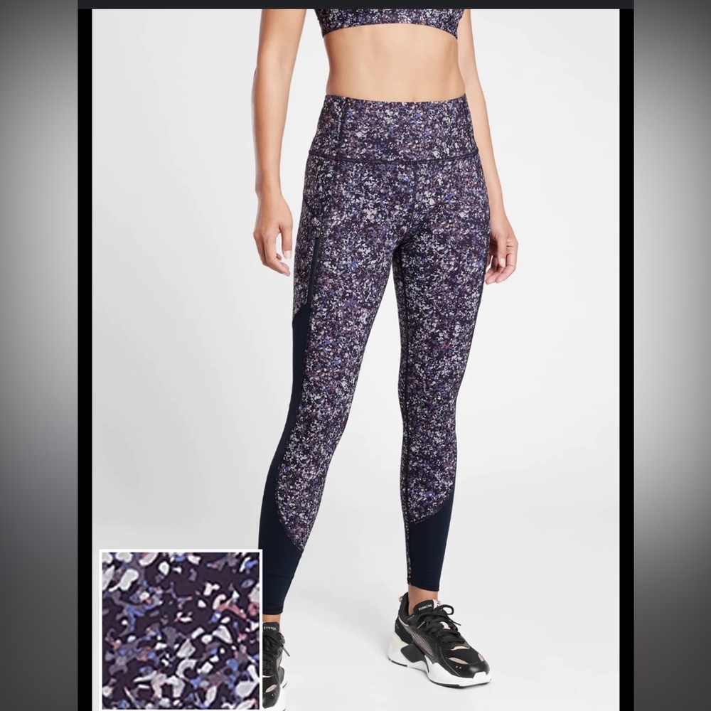 Athleta | Rainier Printed Mesh Tights Leggings